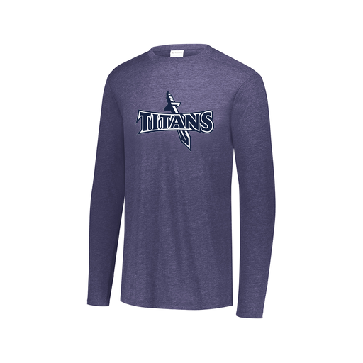 [FTLCUBNV-AXS-LOGO1] Decker Men's Tri-Blend T-Shirt - Long Sleeve (Adult XS, Navy, Logo 1)