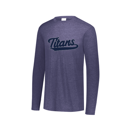 [FTLCUBNV-AXS-LOGO3] Decker Men's Tri-Blend T-Shirt - Long Sleeve (Adult XS, Navy, Logo 3)